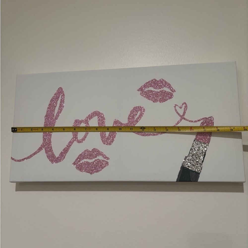 Pink Glitter Love Wall Art - Picture 5 of 7